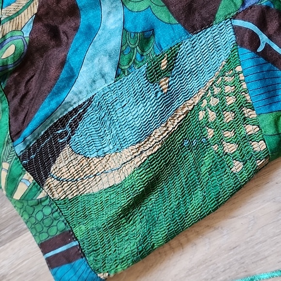 Free People Green and Blue Patterned Romper - Picture 3 of 16